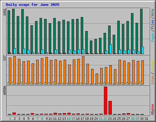 Daily usage for June 2025