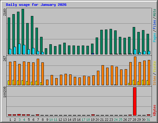 Daily usage for January 2026