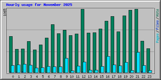 Hourly usage for November 2025